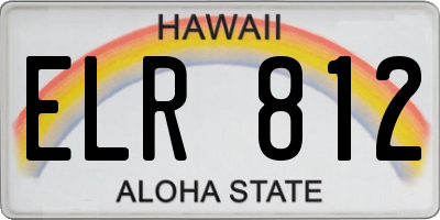 HI license plate ELR812