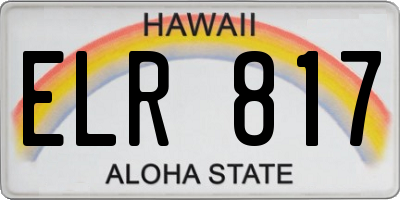 HI license plate ELR817