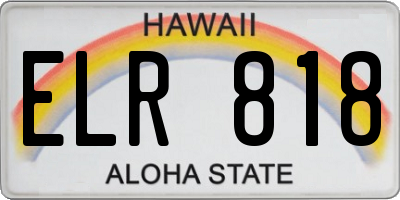 HI license plate ELR818