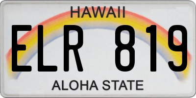 HI license plate ELR819