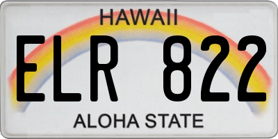 HI license plate ELR822