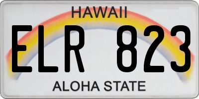 HI license plate ELR823