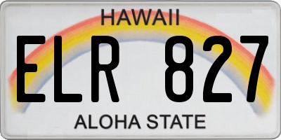 HI license plate ELR827