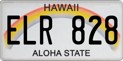 HI license plate ELR828