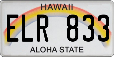 HI license plate ELR833