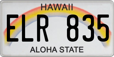 HI license plate ELR835