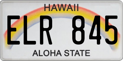 HI license plate ELR845