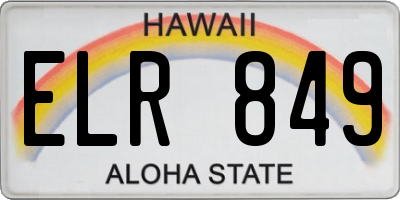 HI license plate ELR849