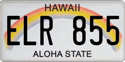 HI license plate ELR855