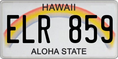 HI license plate ELR859