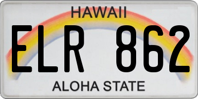 HI license plate ELR862