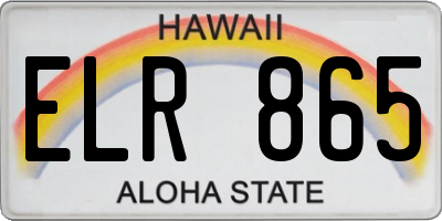 HI license plate ELR865