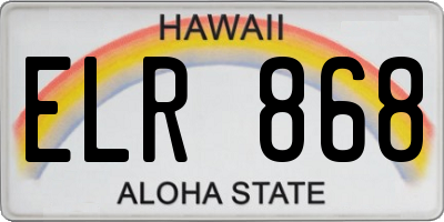 HI license plate ELR868