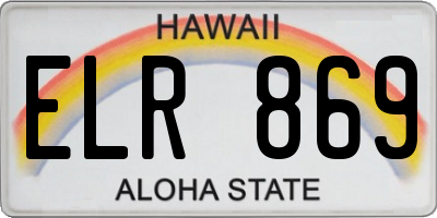 HI license plate ELR869