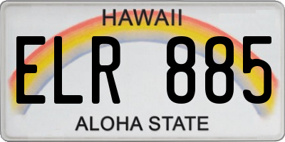 HI license plate ELR885