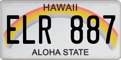 HI license plate ELR887