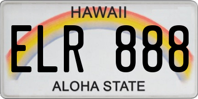 HI license plate ELR888