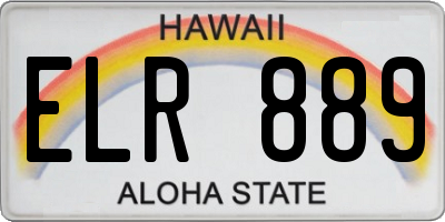 HI license plate ELR889