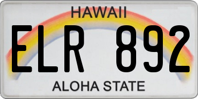 HI license plate ELR892