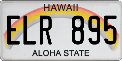 HI license plate ELR895