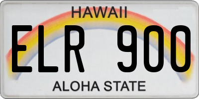 HI license plate ELR900