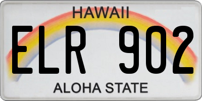HI license plate ELR902