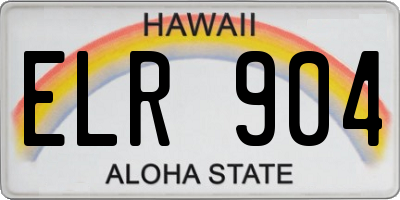 HI license plate ELR904