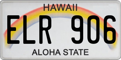 HI license plate ELR906