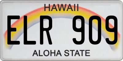 HI license plate ELR909