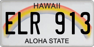 HI license plate ELR913