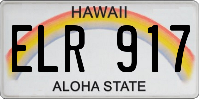HI license plate ELR917