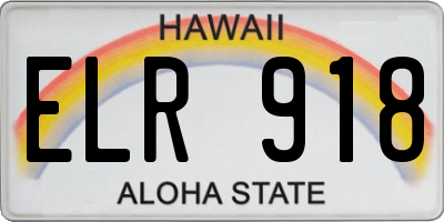 HI license plate ELR918
