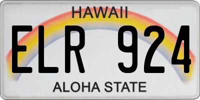 HI license plate ELR924