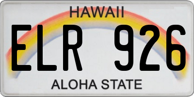 HI license plate ELR926