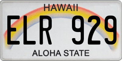 HI license plate ELR929