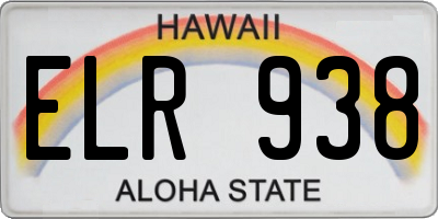HI license plate ELR938
