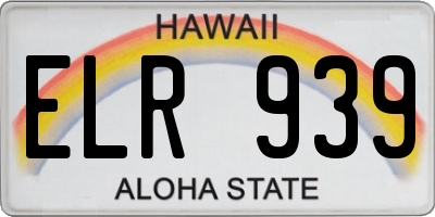 HI license plate ELR939