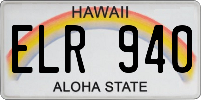 HI license plate ELR940