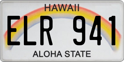 HI license plate ELR941