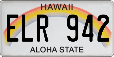 HI license plate ELR942