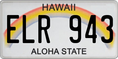 HI license plate ELR943