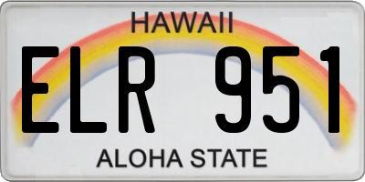 HI license plate ELR951