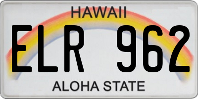HI license plate ELR962