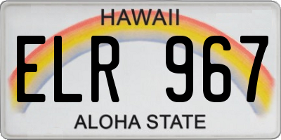 HI license plate ELR967