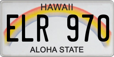 HI license plate ELR970