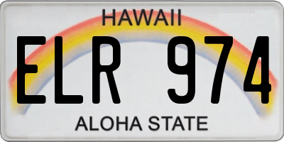 HI license plate ELR974