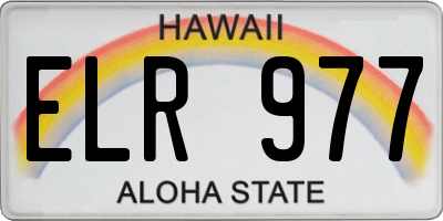 HI license plate ELR977