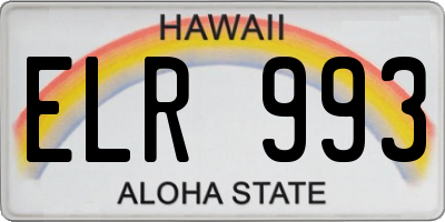 HI license plate ELR993