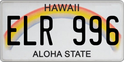 HI license plate ELR996