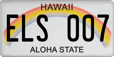 HI license plate ELS007